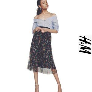 H&M Floral Maxi Pleated Skirt